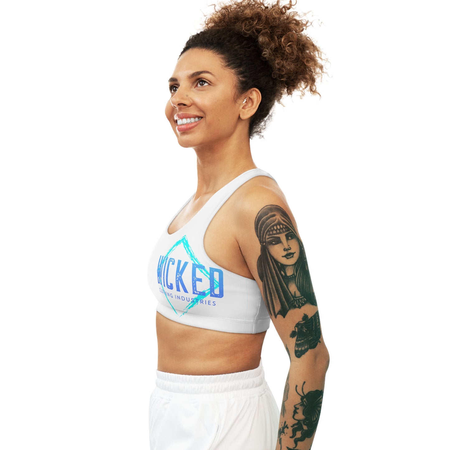 Ocean White Seamless Sports Bra