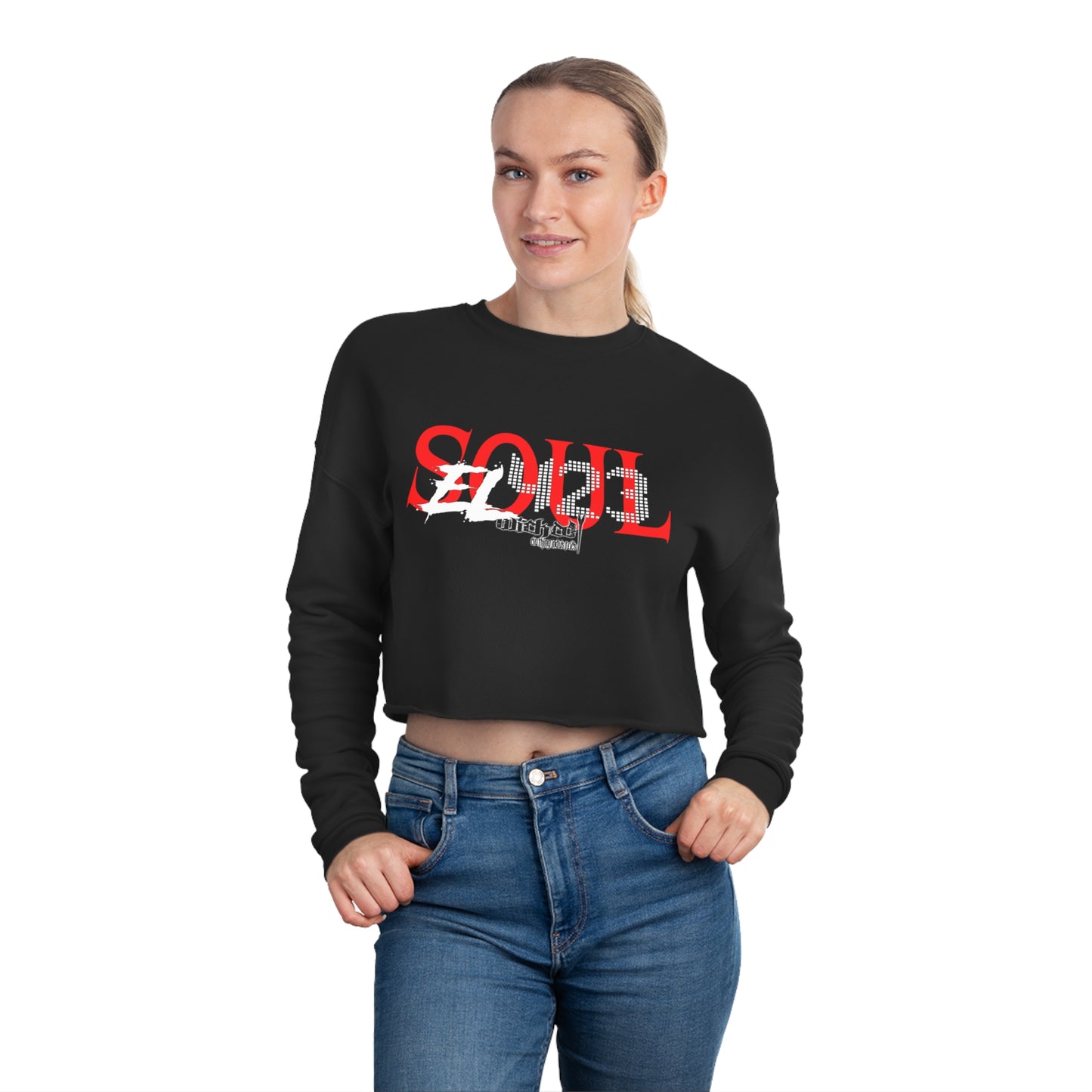EL 423 Soul/ Red /White /Women's Cropped Sweatshirt