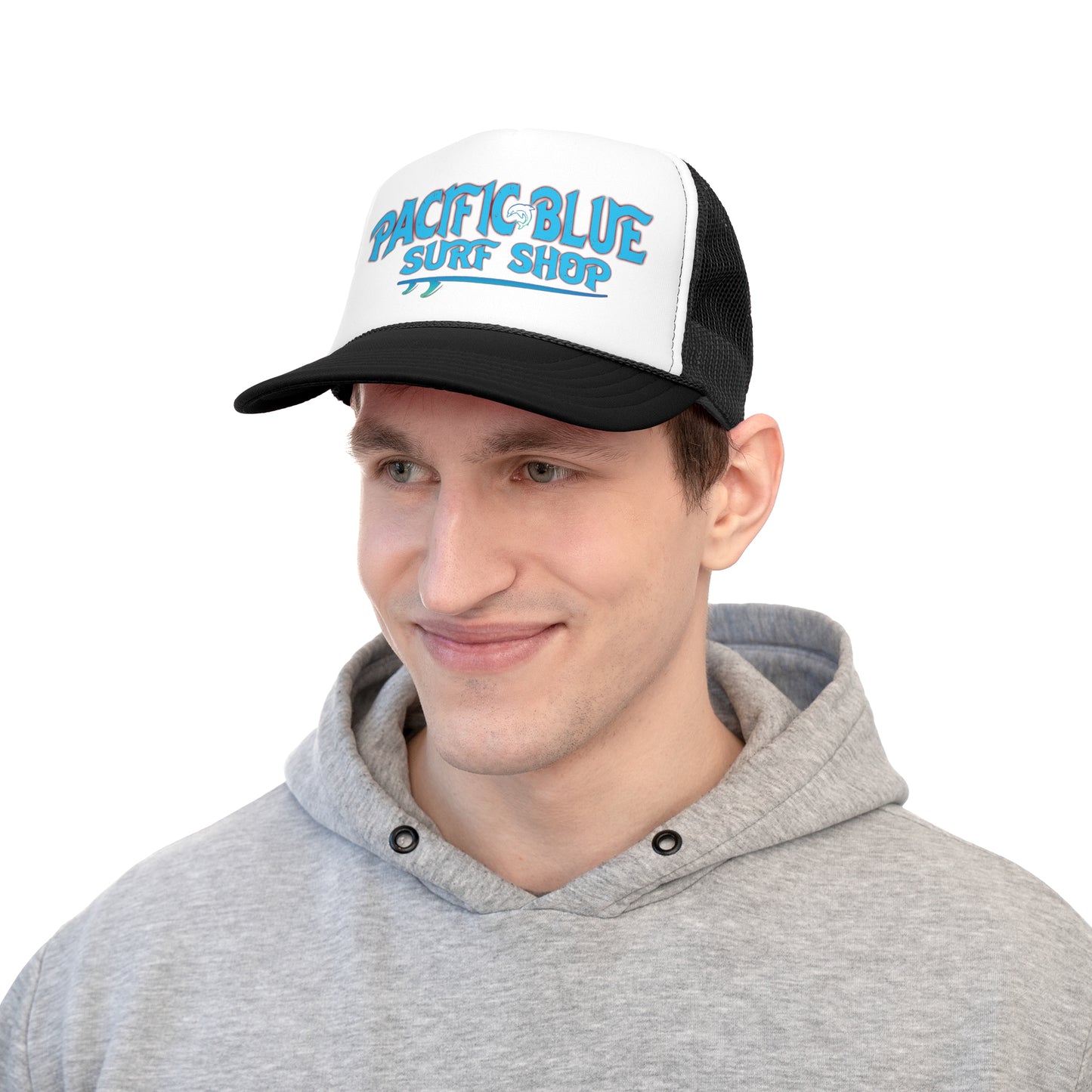 Pacific Blue Surf Shop/ Ocean Color / Black/ Trucker Hat