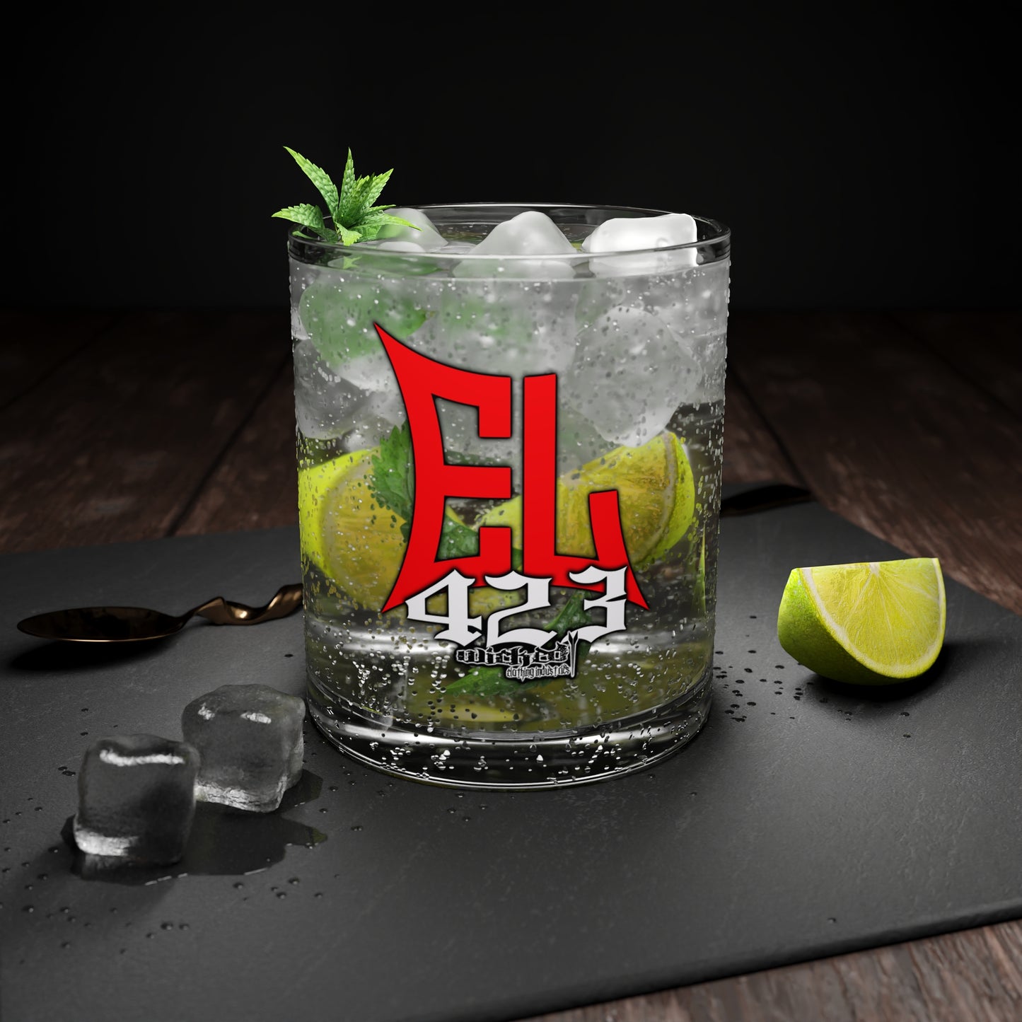 EL423 Red Bold Bar Glass