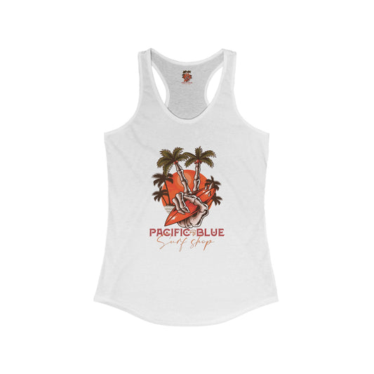 Peace Sign 1/ Pacific Blue Surf Shop/WCI Racerback Tank Top