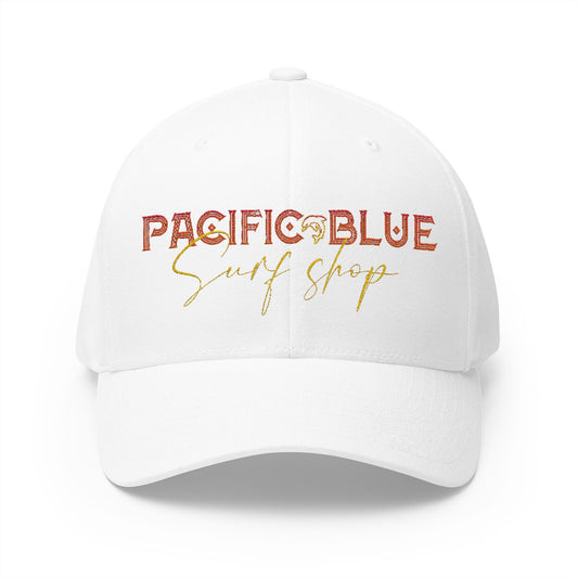 Pacific Blue Surf Shop Sunset Logo Fitted hat (Embroidery)