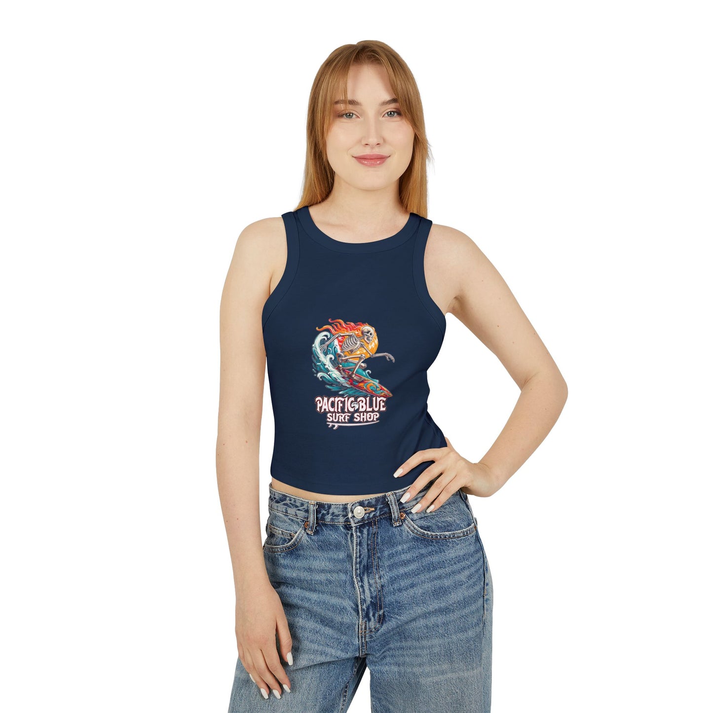 Blaze of the Dead /Pacific Blue Surf Shop / Women's Micro Rib Racer Tank Top