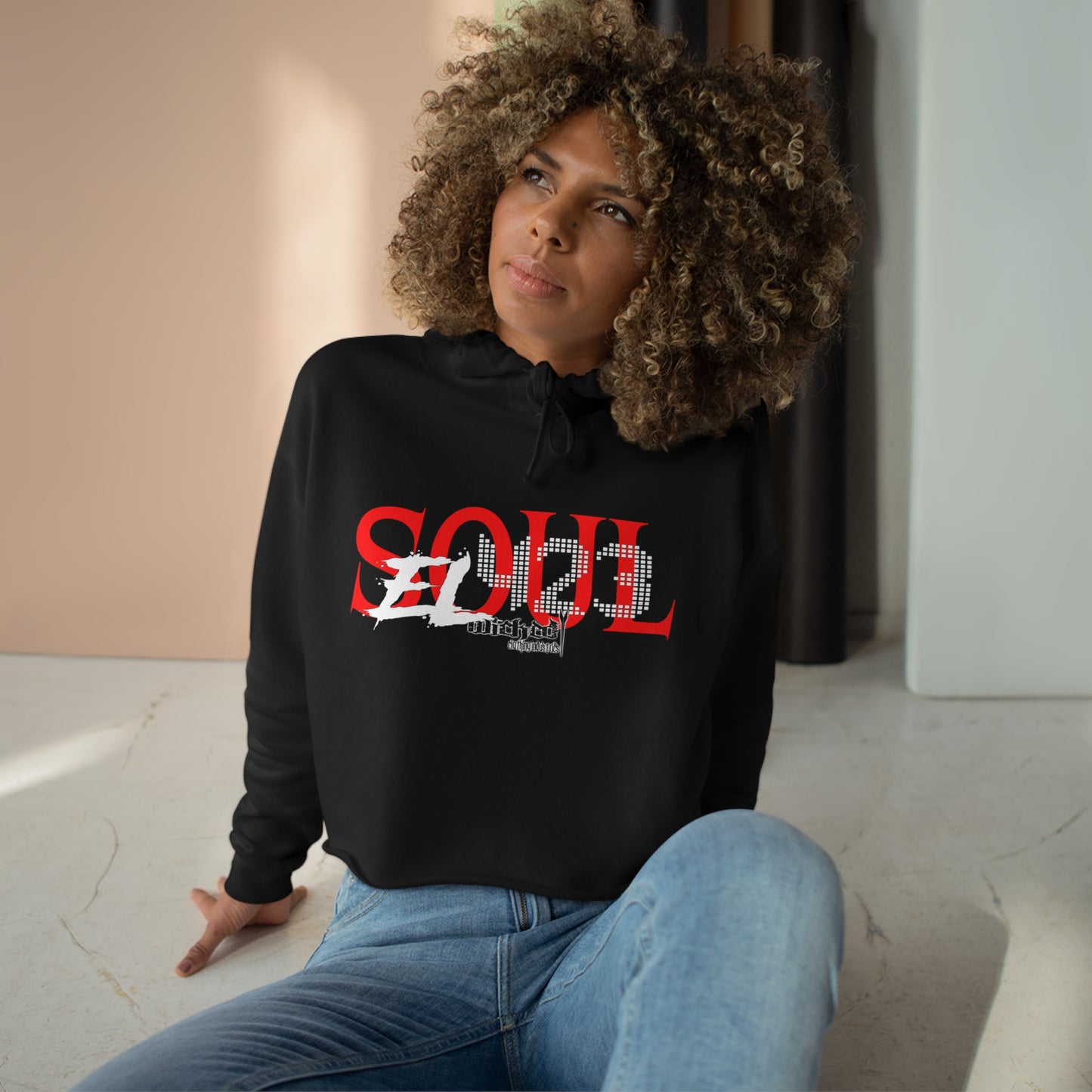 EL 423 Soul/ Red/White Crop Hoodie
