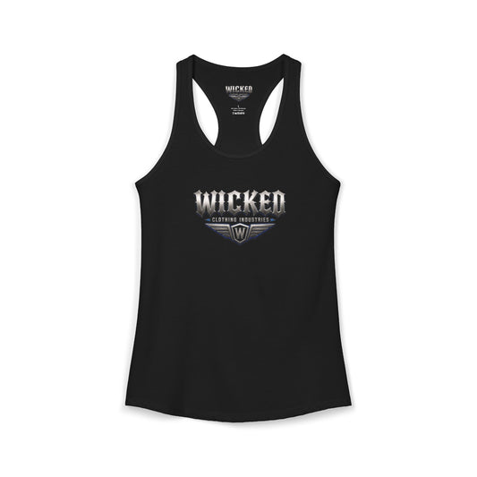 Wicked Clothing Industries "Steel Wings " Women's Racerback Tank