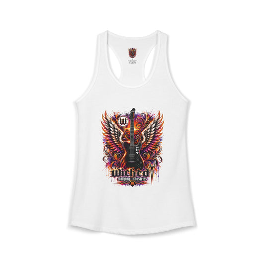 Wicked Clothing Industries "Sunset Reign" Guitar Women's Racerback Tank