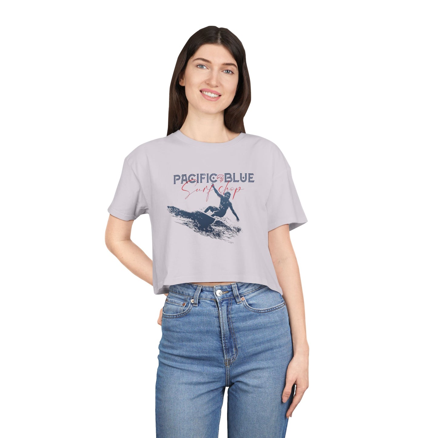 Ocean Breeze/ Pacific Blue Surf Shop/ Women's Crop Tee