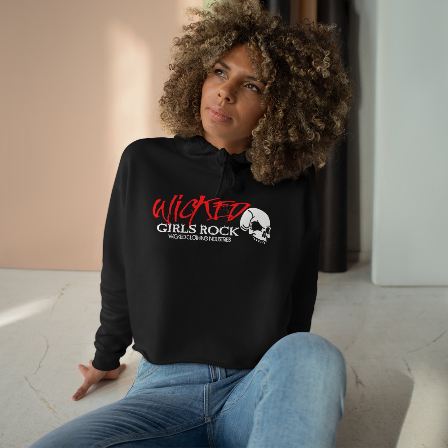 Wicked Girls Rock/ Red/Crop Hoodie
