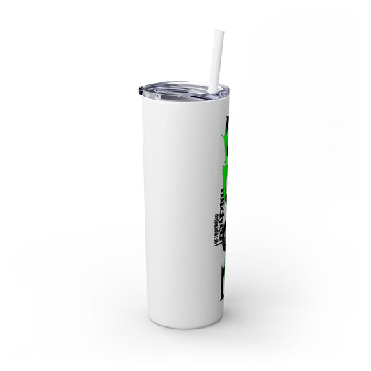 EL423 Soul Neon Green/ White/ Skinny Tumbler with Straw, 20oz