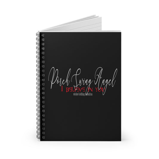 Porch Swing Angel /Black Red - Ruled Line