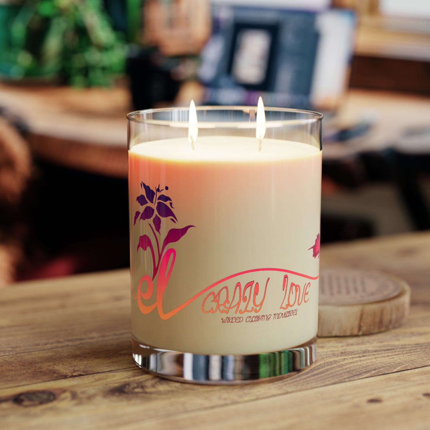 EL423 Crazy Love Sunset /on Glass /Scented Candle