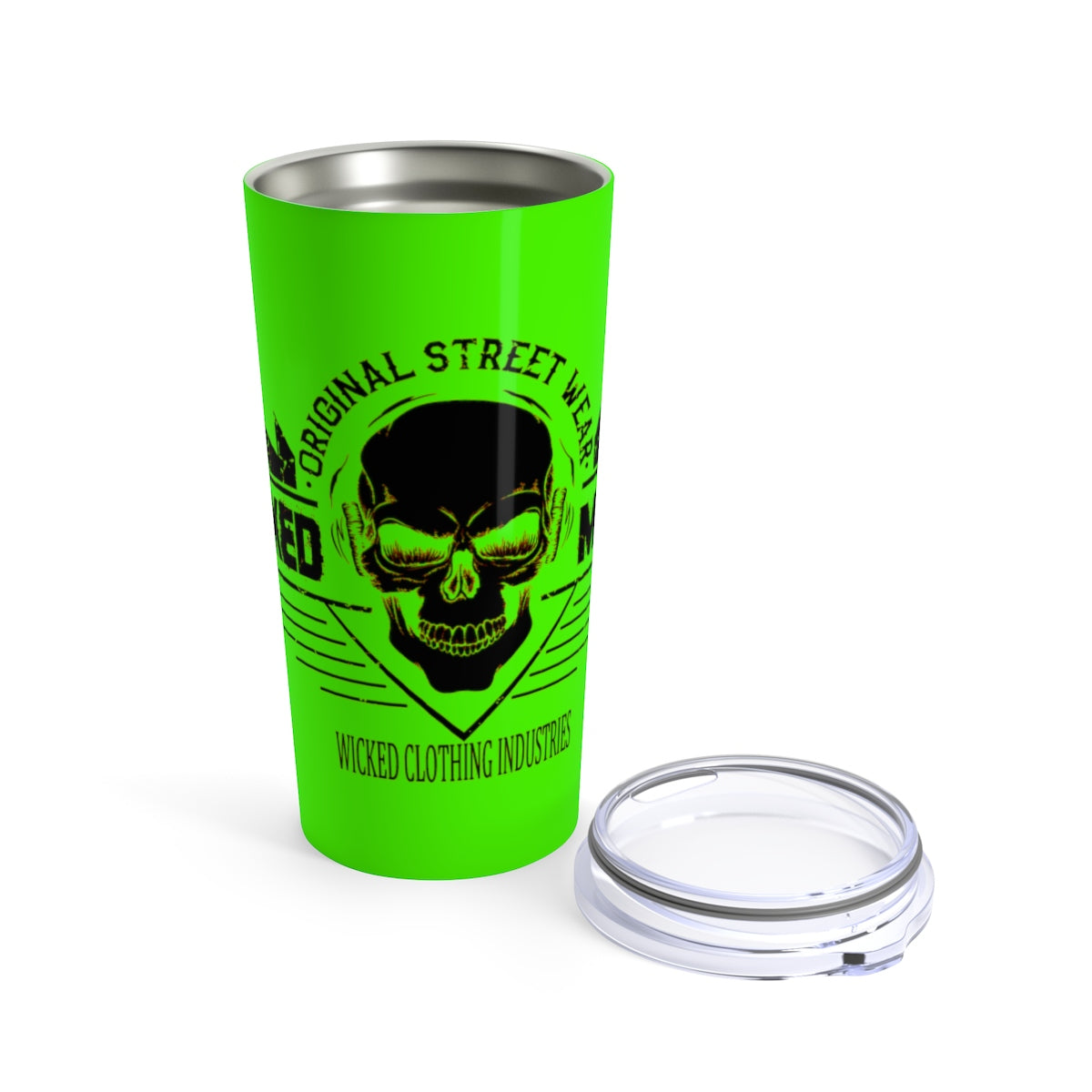 NEON GREEN WICKED MUSIC Tumbler 20oz