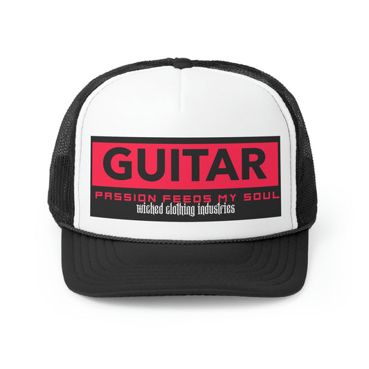 Guitar Passion Feeds My Soul Red/ Black Trucker Hat