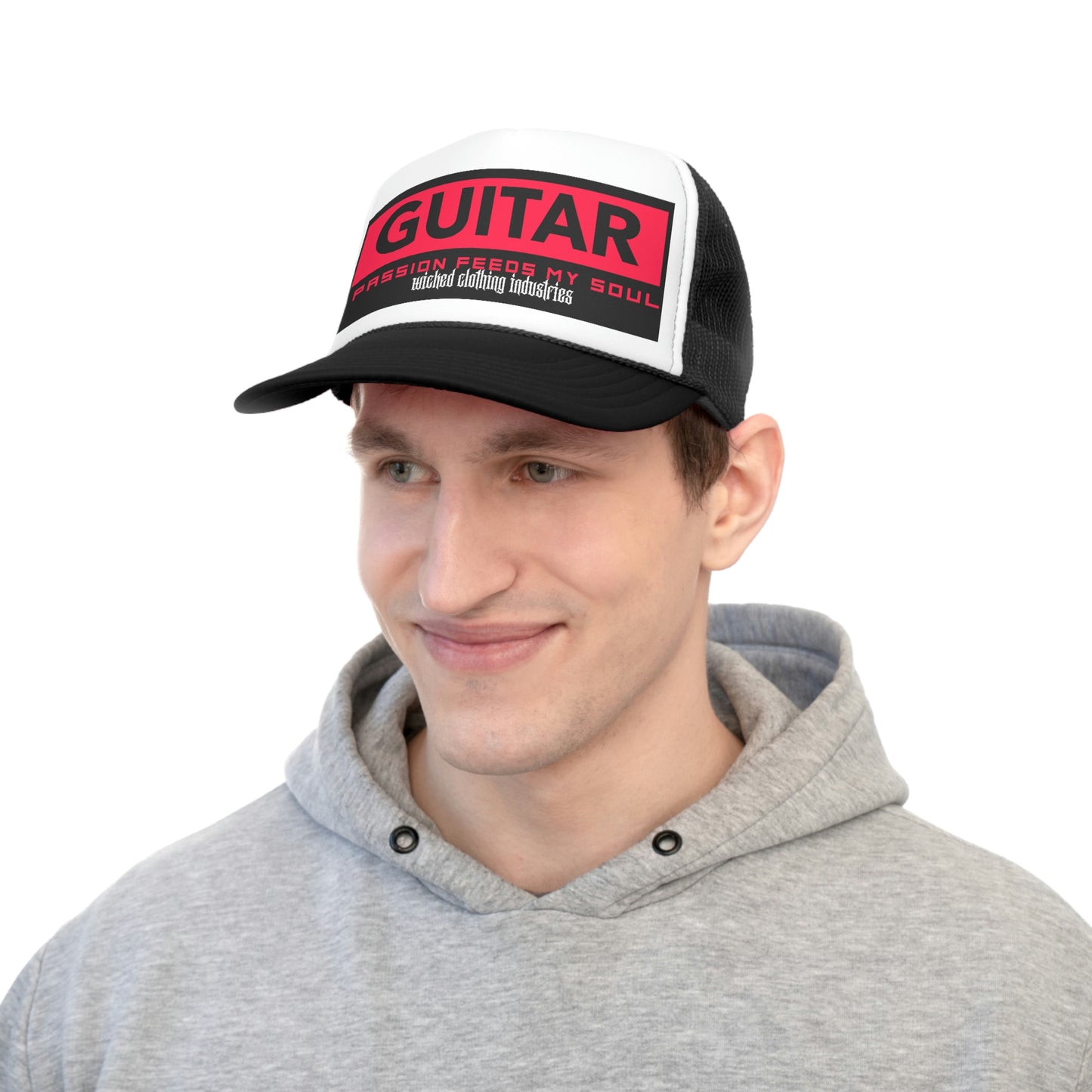 Guitar Passion Feeds My Soul Red/ Black Trucker Hat
