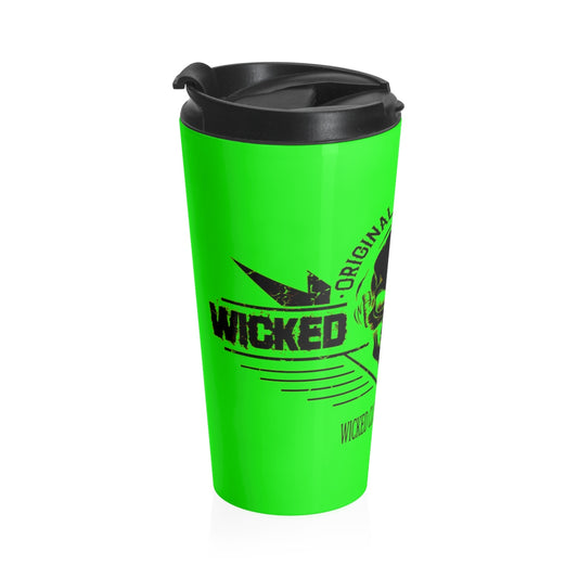 Neon Green/ Wicked Music /Stainless Steel Travel Mug