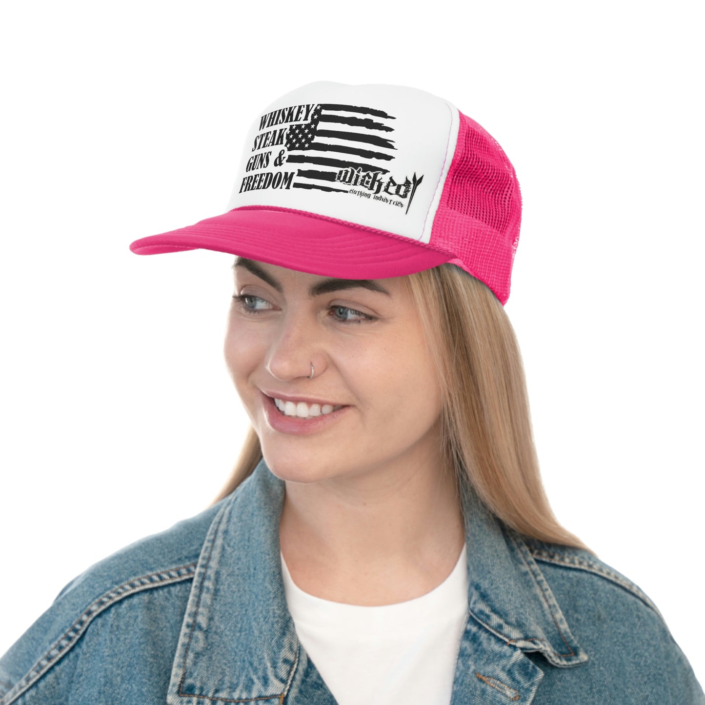 Whiskey Steak Guns Freedom Trucker Hat