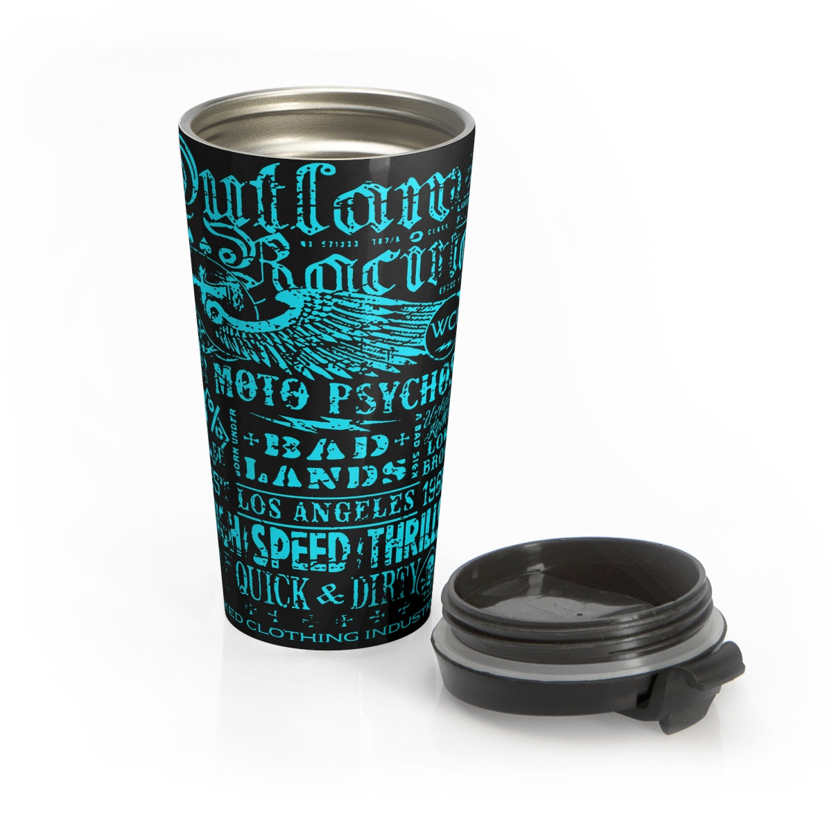 Outlaw Racing/Teal/Stainless Steel Travel Mug
