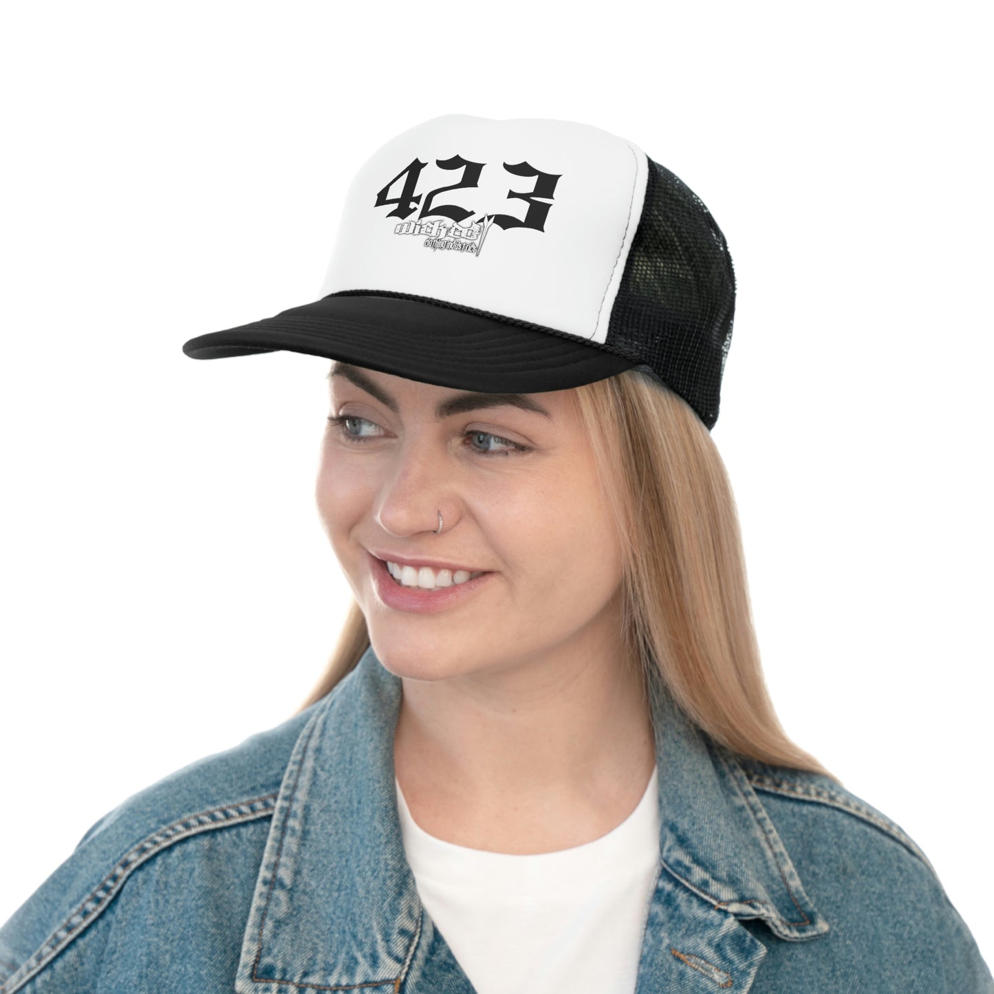 423 Black/ Trucker Caps