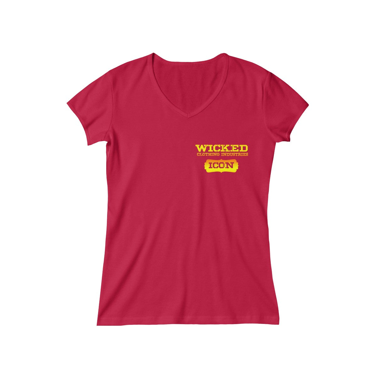 Icon/ Sunset/Women's Baby Rib Short Sleeve V-Neck Tee