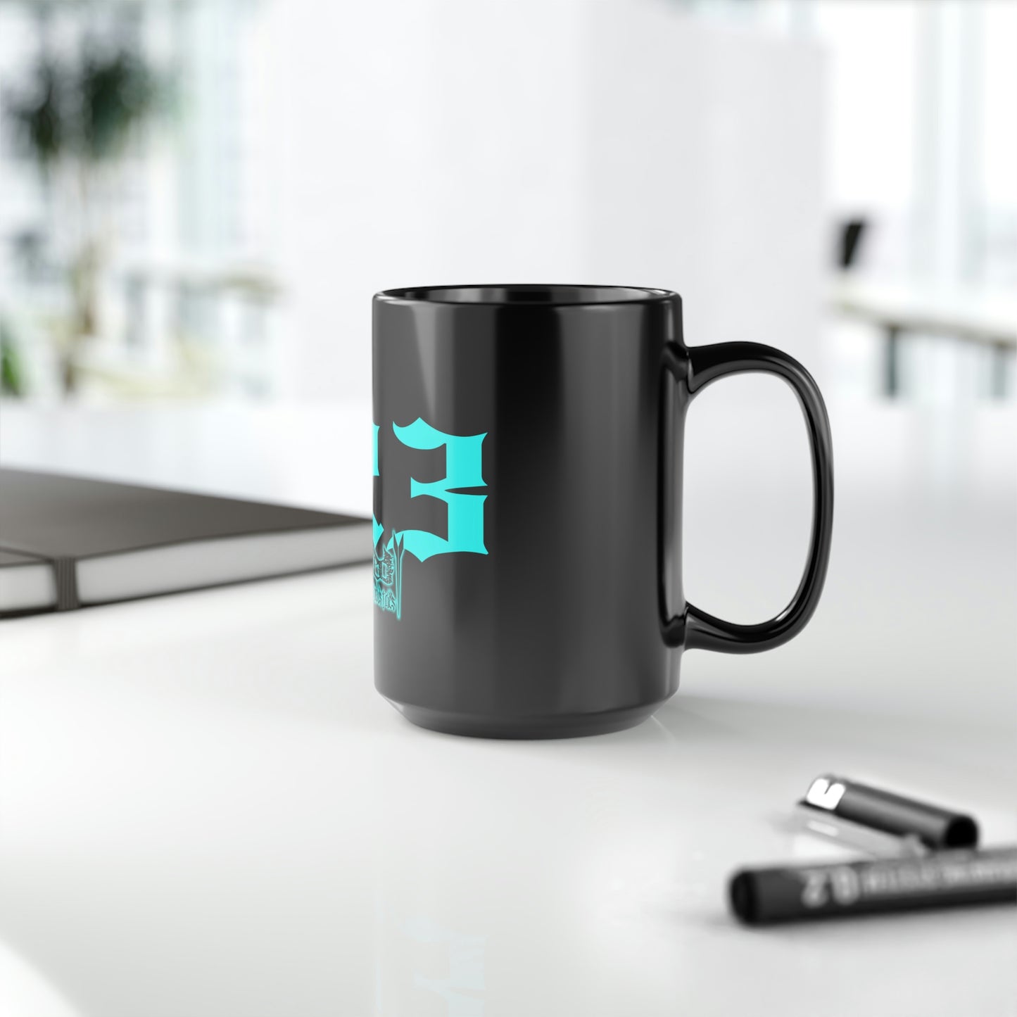 423 Teal/Black Mug, 15oz