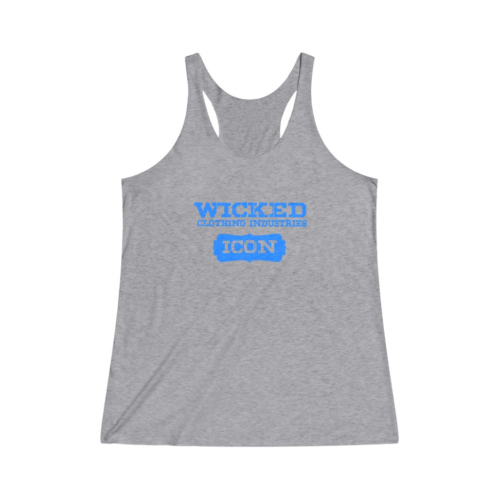 Icon /Blue Women's Tri-Blend Racerback Tank
