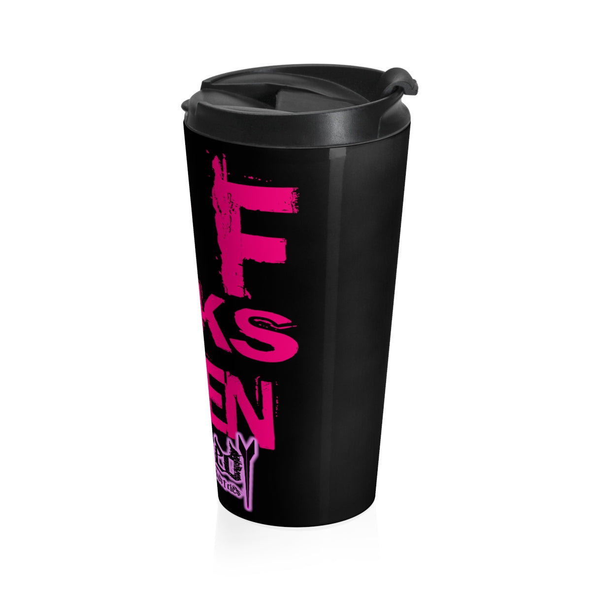 No F@CKS Given/Pink/ Stainless Steel Travel Mug