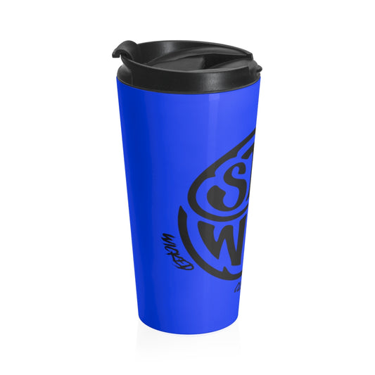 Stay Wild Black N Blue/Stainless Steel Travel Mug
