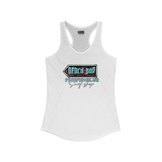 Beach Bar 2/ Pacific Blue Surf Shop/WCI Racerback Tank Top