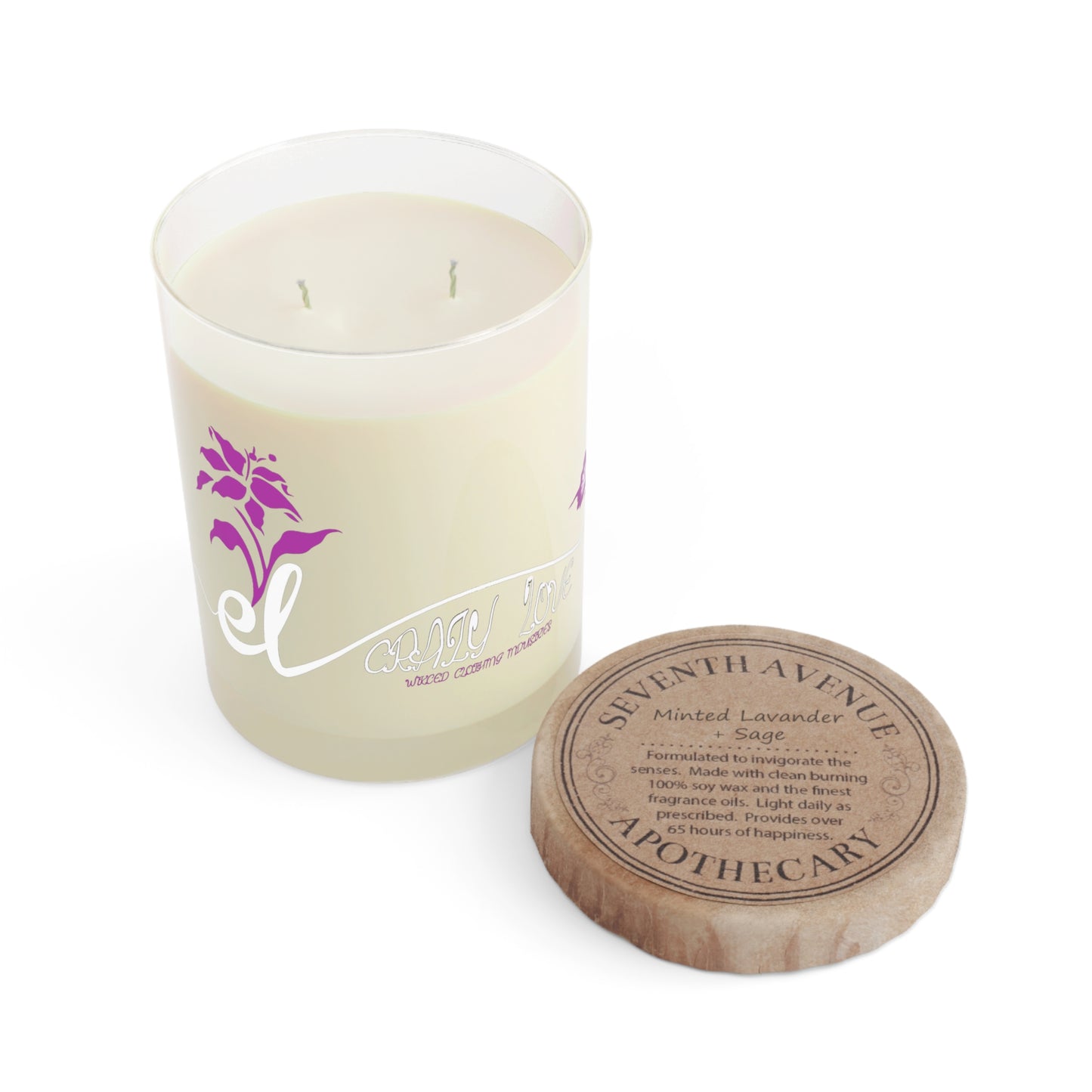 EL423 Crazy Love /on Glass /Scented Candle
