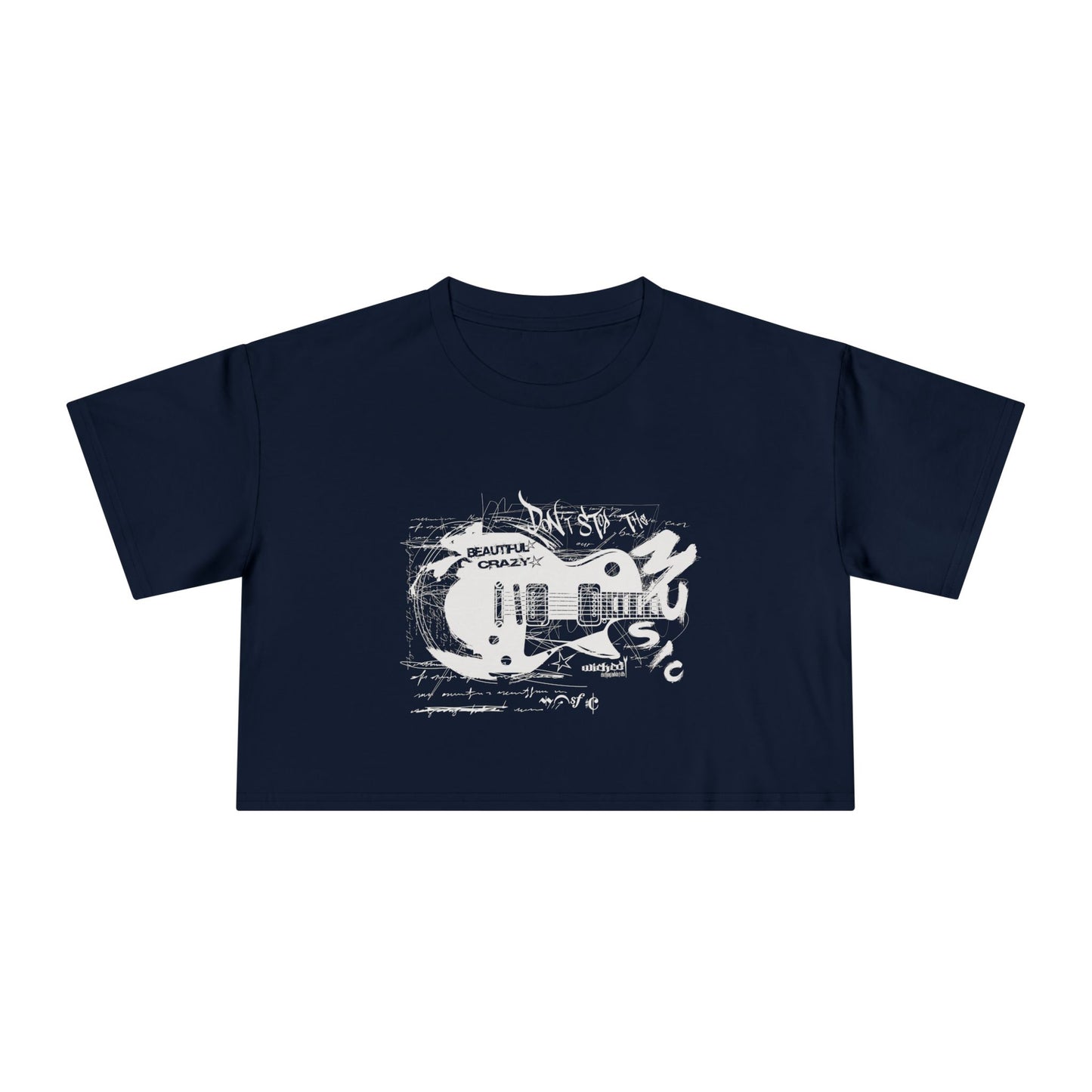 Beautiful Crazy 4/ Music / White /Wicked Clothing Industries / Women's Crop Tee