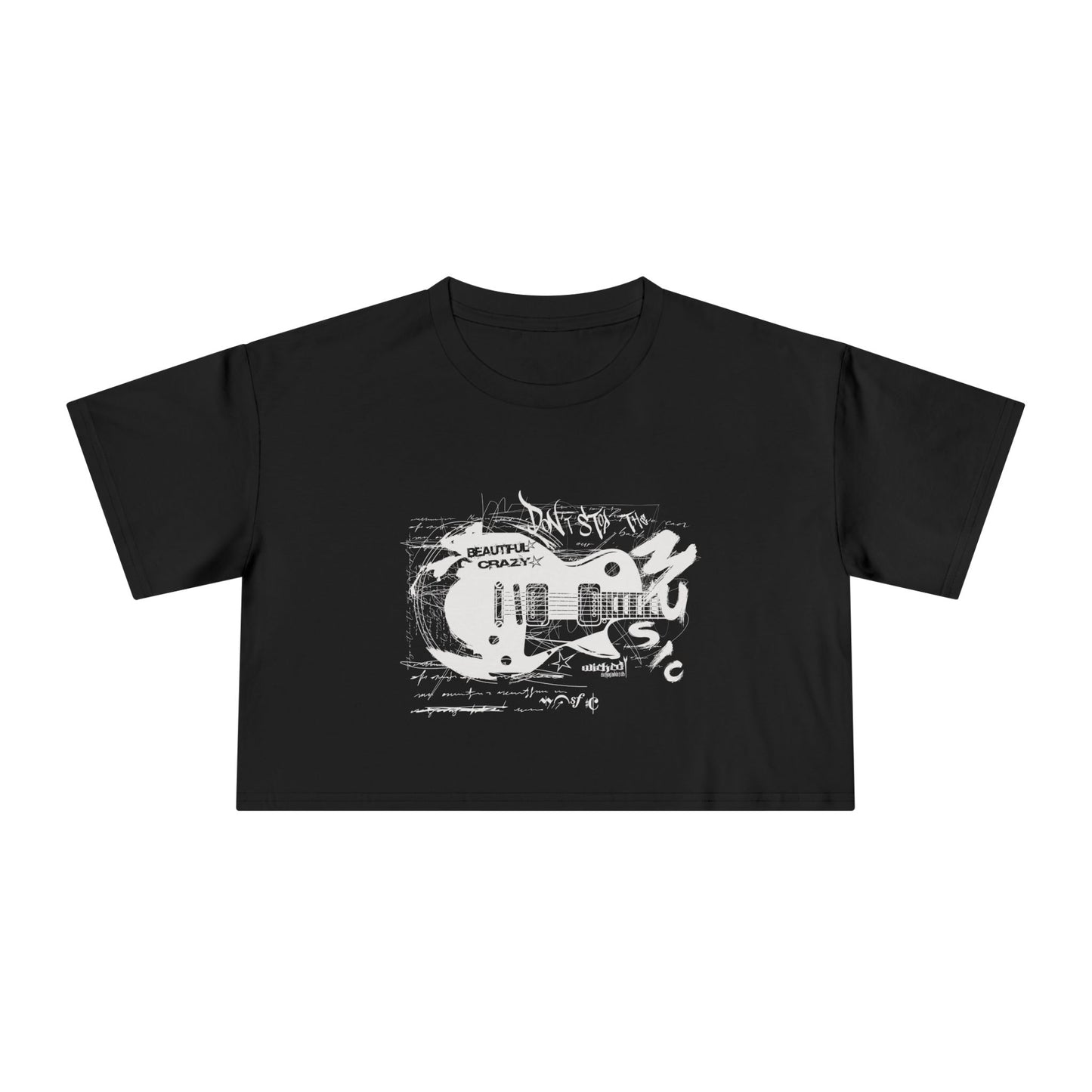Beautiful Crazy 4/ Music / White /Wicked Clothing Industries / Women's Crop Tee