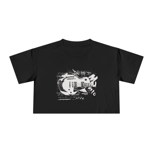 Beautiful Crazy 4/ Music / White /Wicked Clothing Industries / Women's Crop Tee