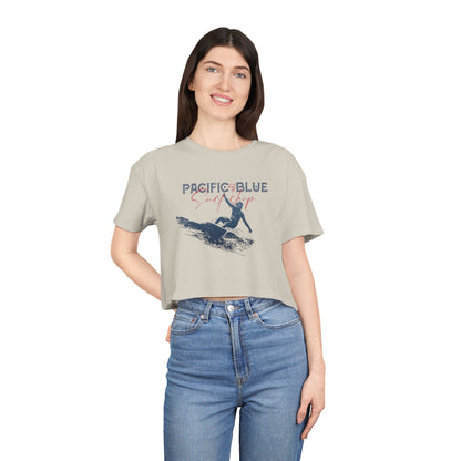 Ocean Breeze/ Pacific Blue Surf Shop/ Women's Crop Tee