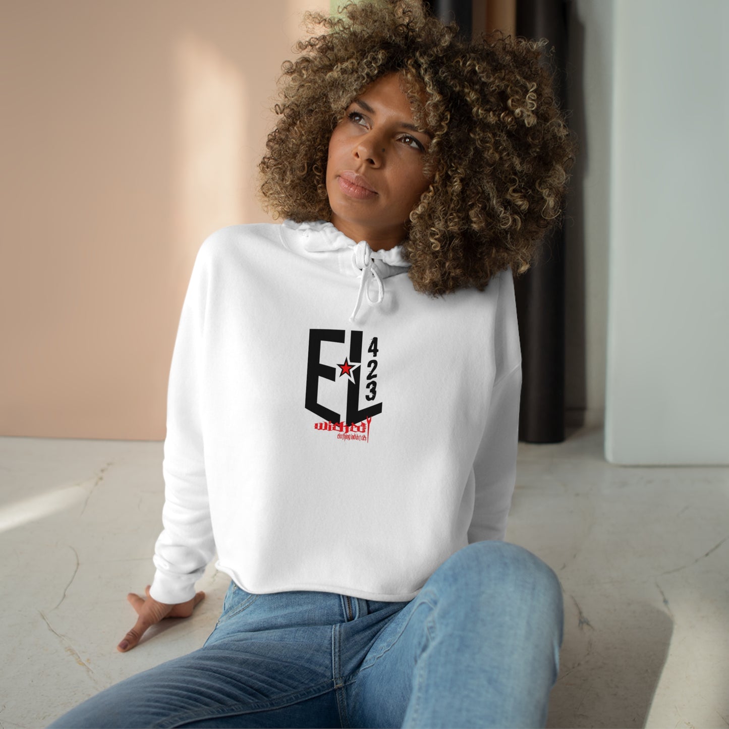 EL423 Electric 3D Black/ /Crop Hoodie