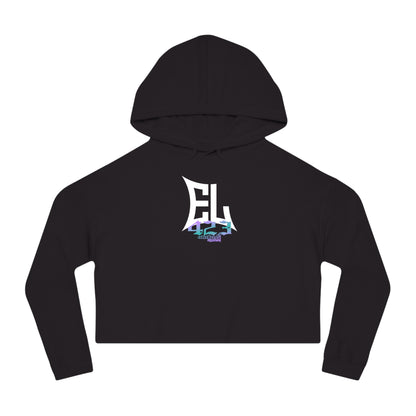 EL423 Purple Teal Bold/ Cropped Hoodie
