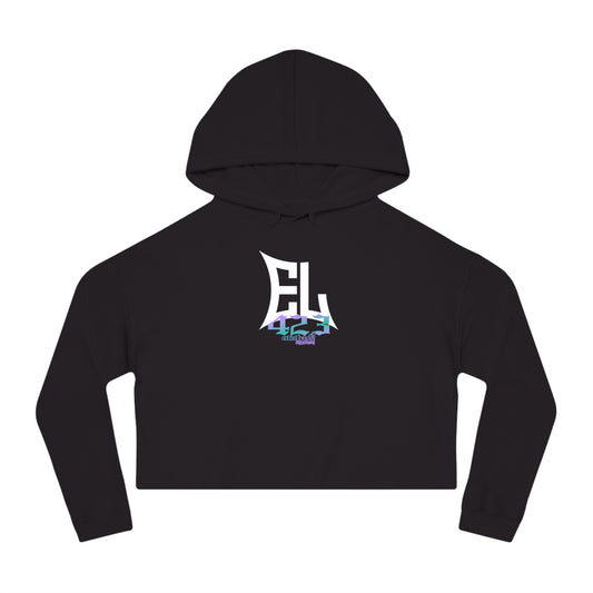 EL423 Purple Teal Bold/ Cropped Hoodie