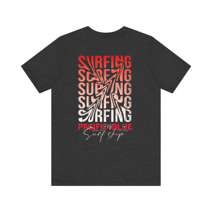 Pacific Blue Surf Shop Red/White Surf 2  /WCI  Short Sleeve Tee