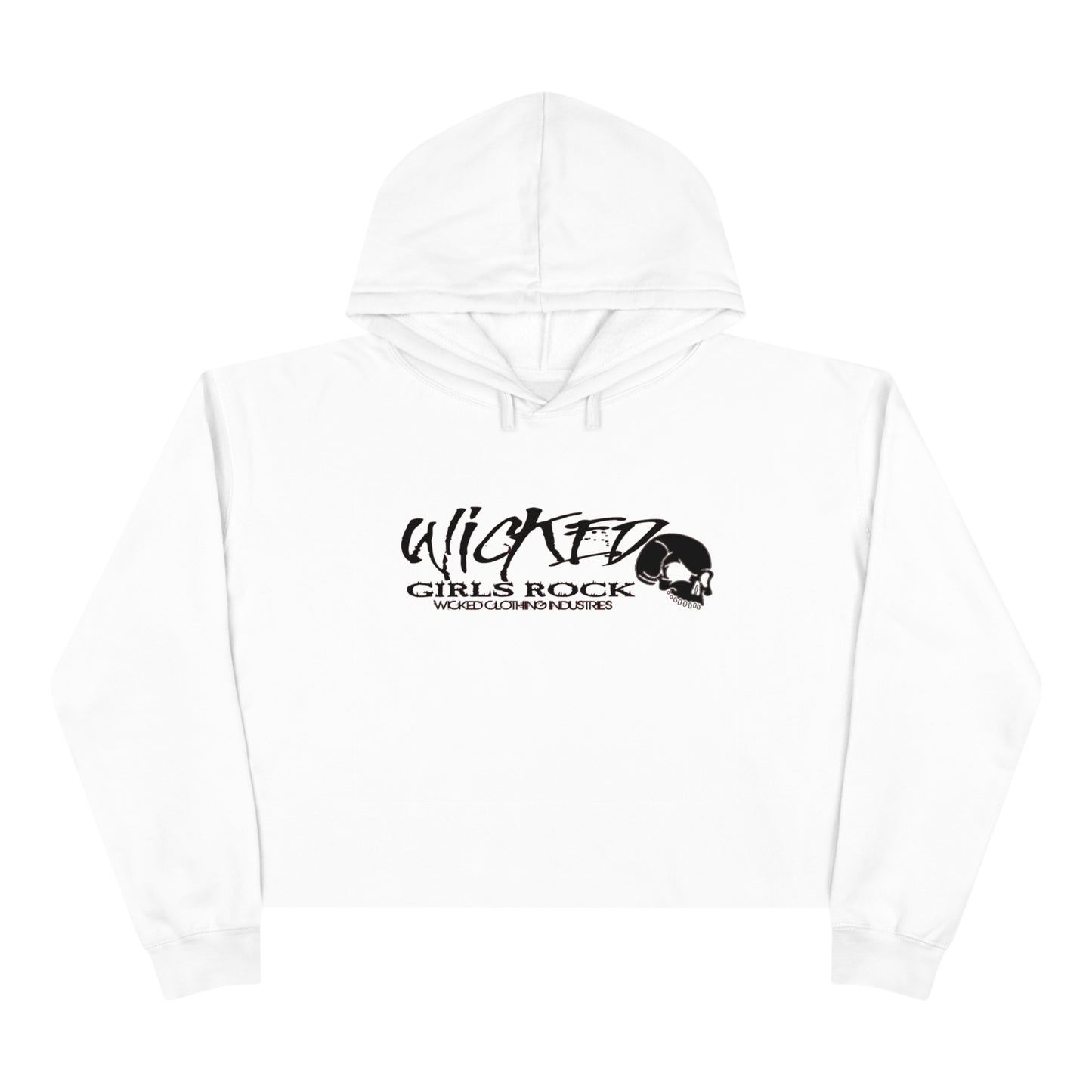 Wicked Girls Rock /Black & White /Crop Hoodie