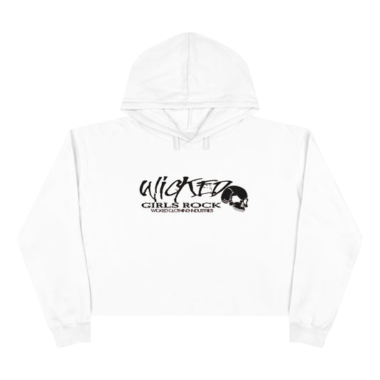 Wicked Girls Rock /Black & White /Crop Hoodie