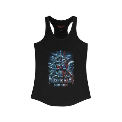 The "Titan" Chrome Skull/Women's Ideal Racerback Tank