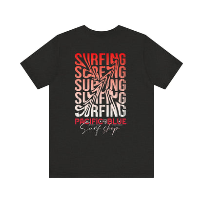 Pacific Blue Surf Shop Red/White Surf 2  /WCI  Short Sleeve Tee