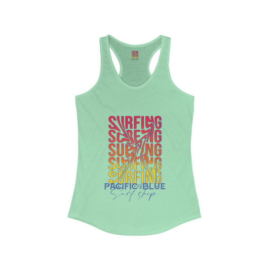 Swirl Surfing 3/ Royal Blue/Pacific Blue Surf Shop/WCI   Racerback Tank Top