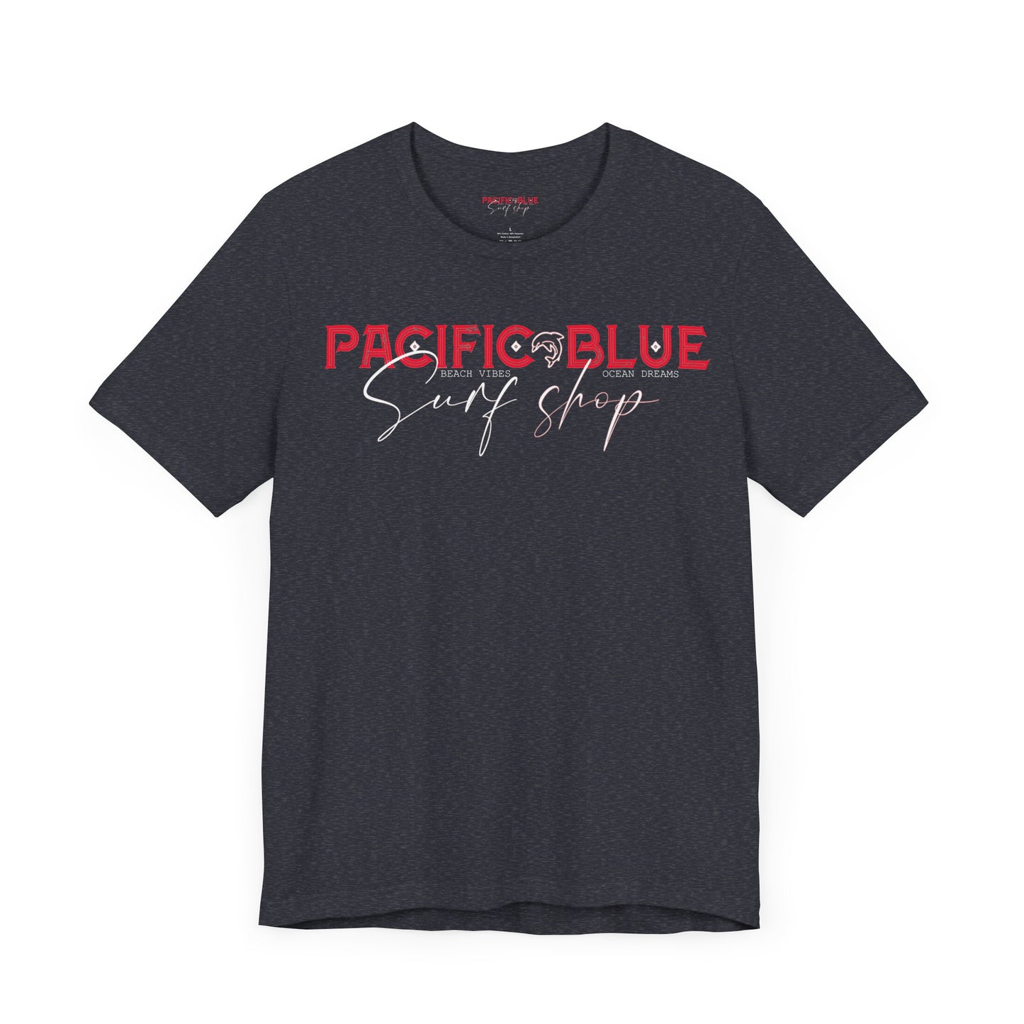 Pacific Blue Surf Shop Red/White Surf 2  /WCI  Short Sleeve Tee