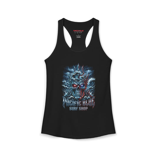 The "Titan" Chrome Skull/Women's Ideal Racerback Tank