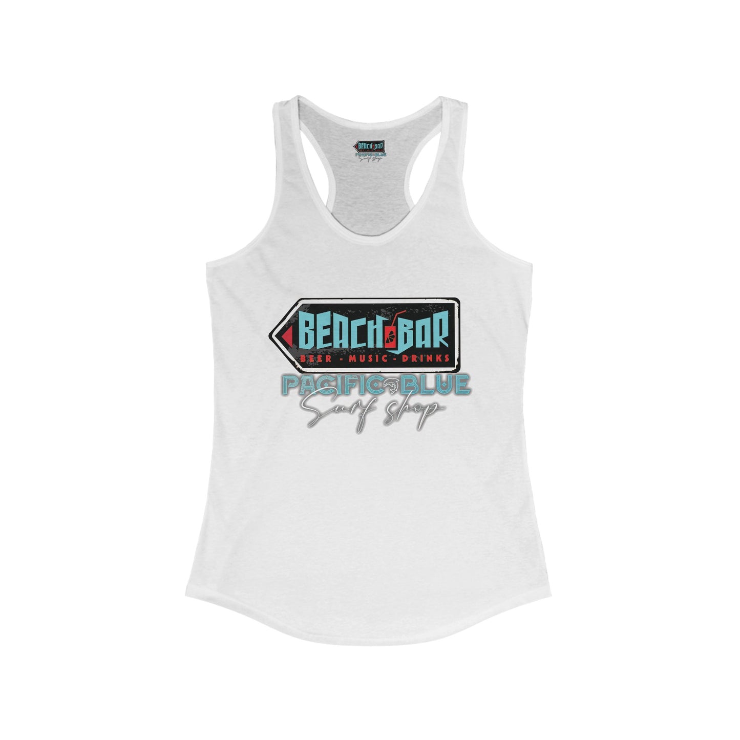 Beach Bar/ Pacific Blue Surf Shop/WCI   Racerback Tank Top