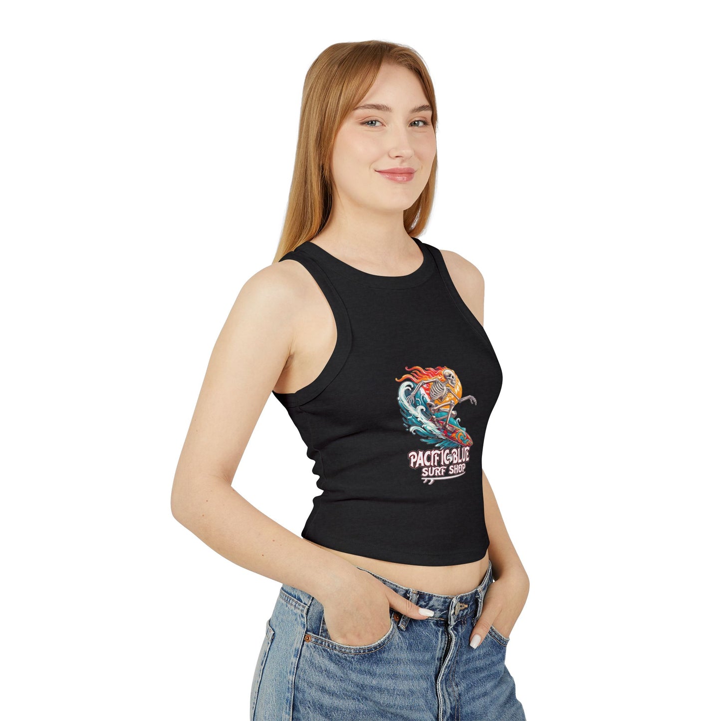 Blaze of the Dead /Pacific Blue Surf Shop   / Women's Micro Rib Racer Tank Top