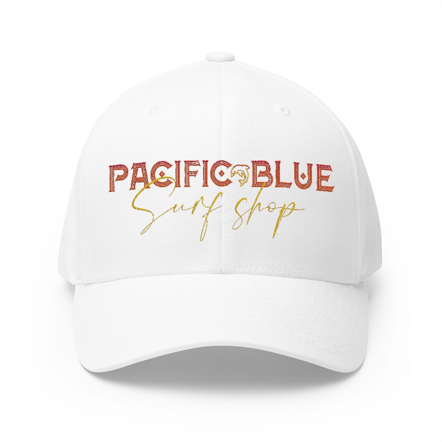 Pacific Blue Surf Shop Sunset Logo Fitted hat  (Embroidery)
