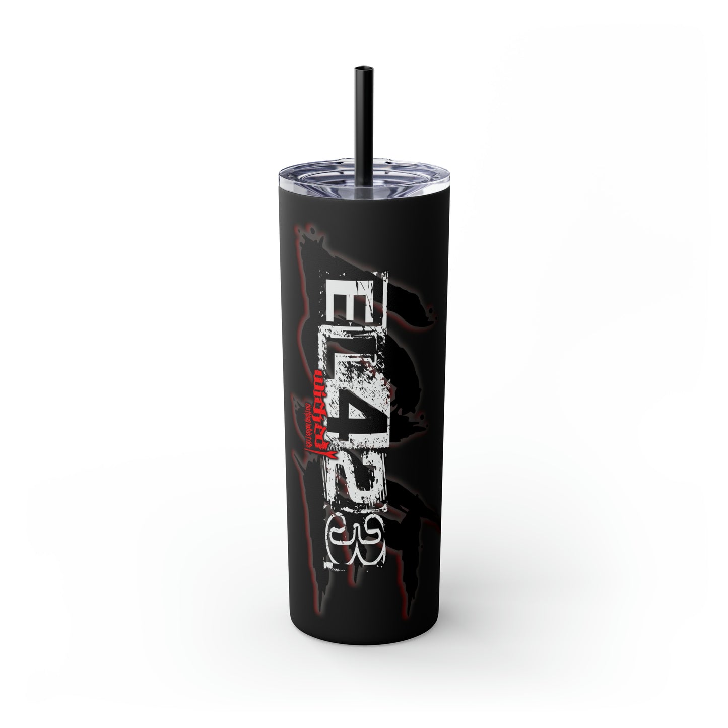 EL423 Wicked Love Red/White / Skinny Tumbler with Straw, 20oz
