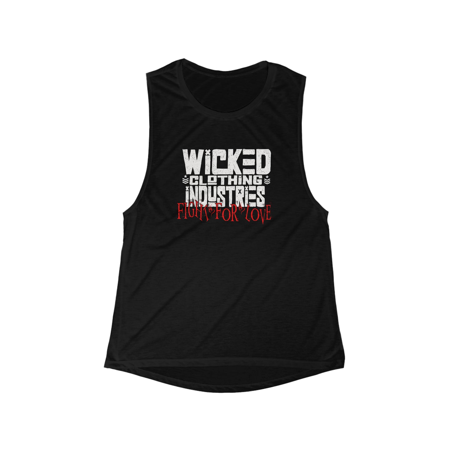 Fight For Love/ Flowy Scoop Muscle Tank Top