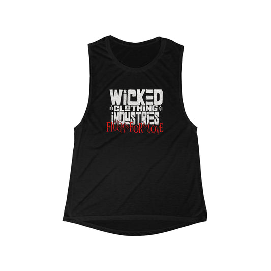 Fight For Love/ Flowy Scoop Muscle Tank Top